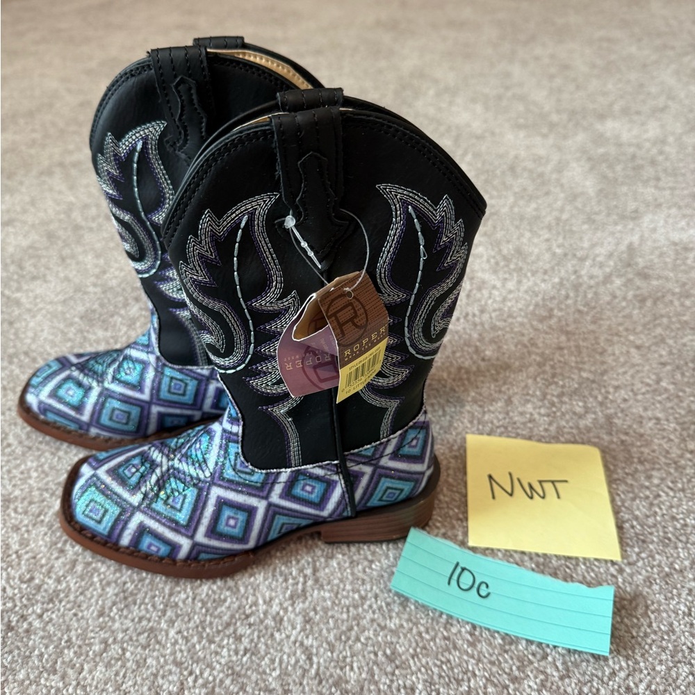 Roper Kids Boots Black and Blue